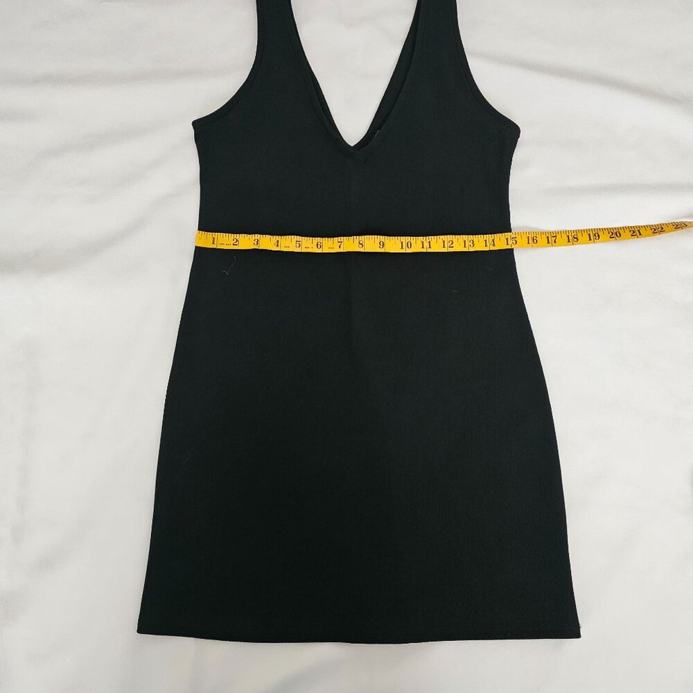 Wild Fable Classic Black Ribbed Stretchy V-Neck Bodycon Mini Dress Women's M - Picture 9 of 11